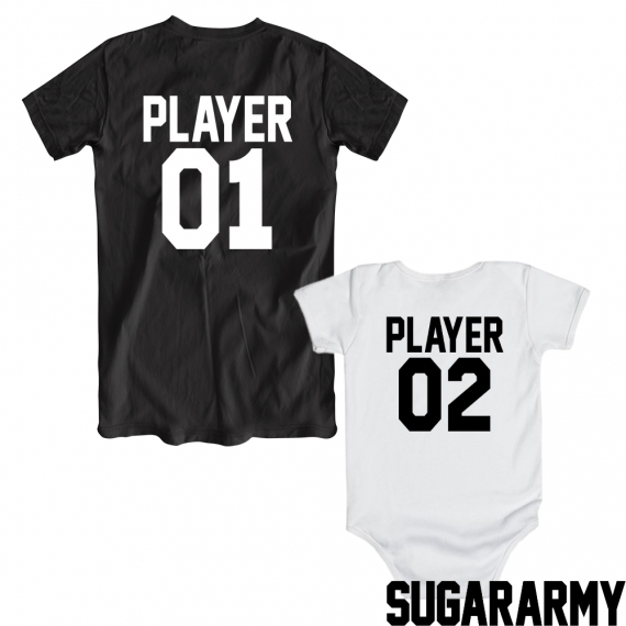 Player 01/02 dad and baby matching shirts